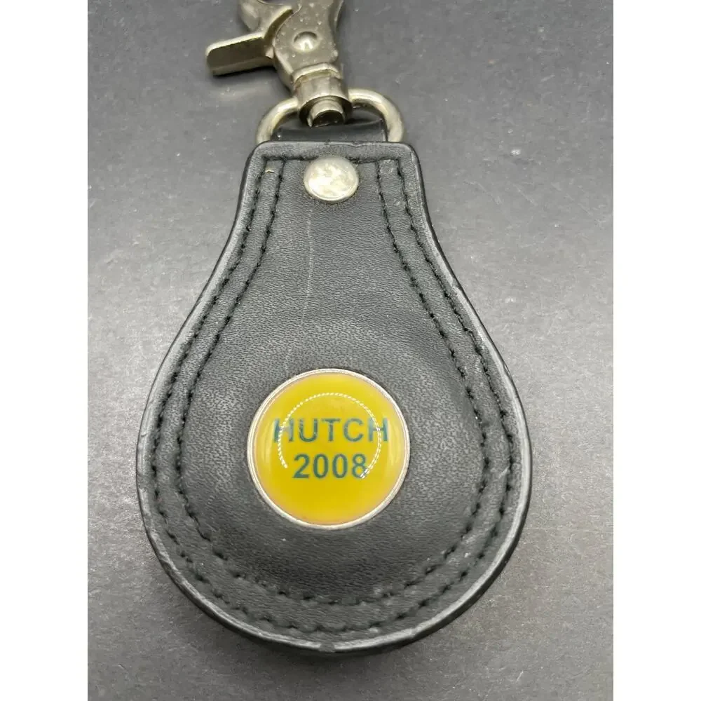 Vtg Lorente Clip Watch Hutch 2008 Leather Fob Keychain Hook Black Dial 41mm